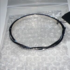 Givenchy Silver Bangle Bracelet with Crystal Details